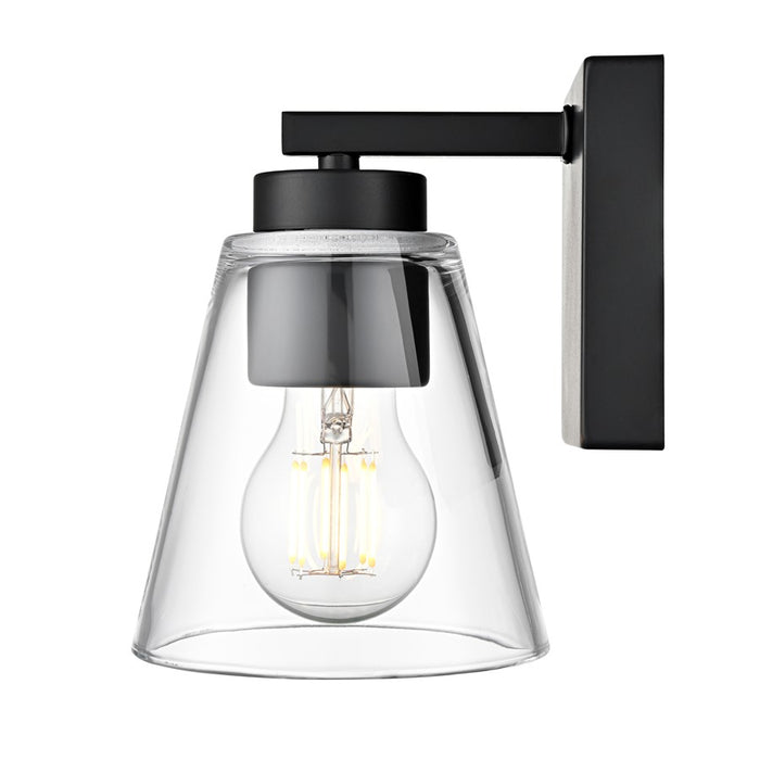 Millennium Lighting Strayhan 6.75" High 1Lt Wall Sconce, Black/Clear