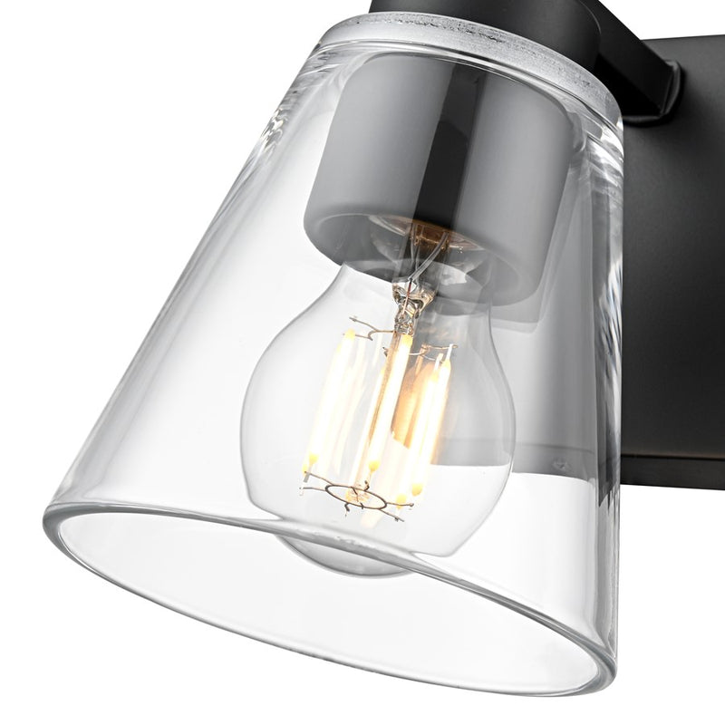 Millennium Lighting Strayhan 6.75" High 1Lt Wall Sconce, Black/Clear
