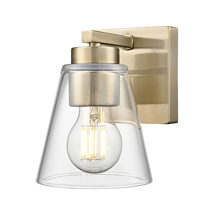 Millennium Lighting Strayhan 6.75" High 1Lt Wall Sconce, Gold/Clear - 64001-MG