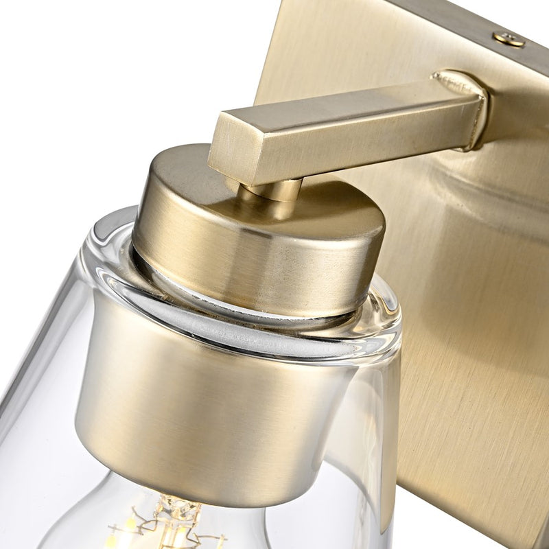 Millennium Lighting Strayhan 6.75" High 1Lt Wall Sconce, Gold/Clear