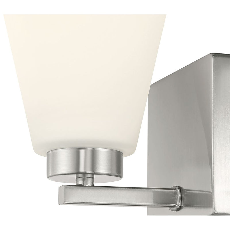 Millennium Strayhan 1Lt Wall Sconce, Nickel/White Frosted