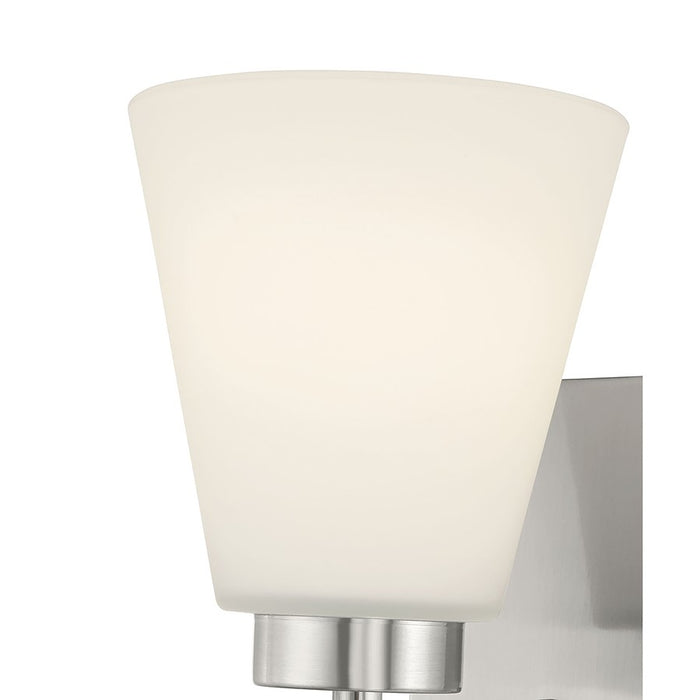 Millennium Strayhan 1Lt Wall Sconce, Nickel/White Frosted