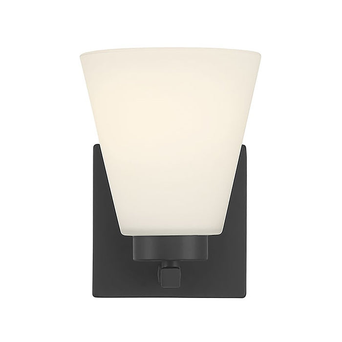 Millennium Strayhan 1Lt Wall Sconce, Black/White Frosted