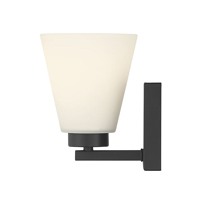 Millennium Strayhan 1Lt Wall Sconce, Black/White Frosted