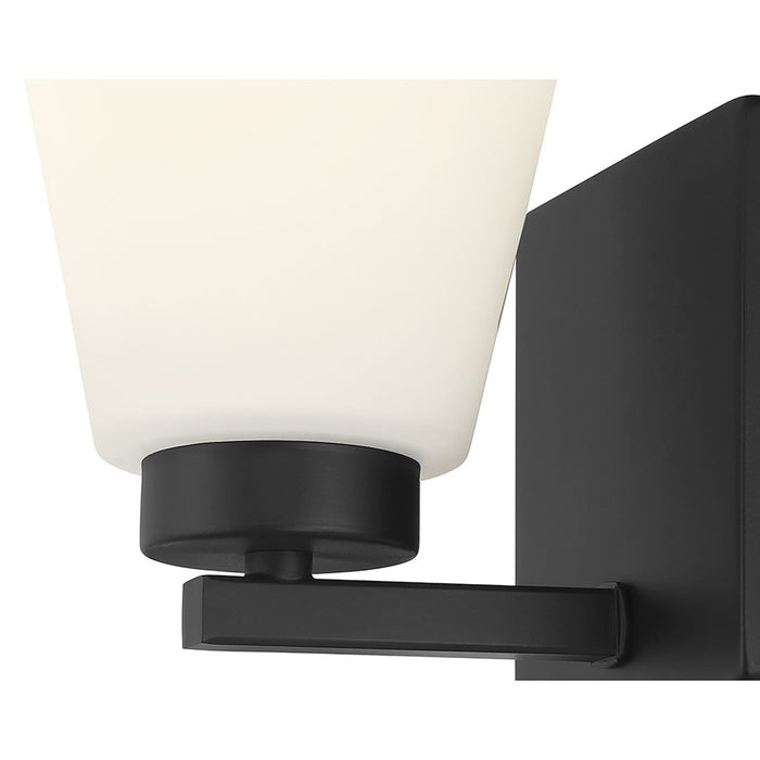Millennium Strayhan 1Lt Wall Sconce, Black/White Frosted