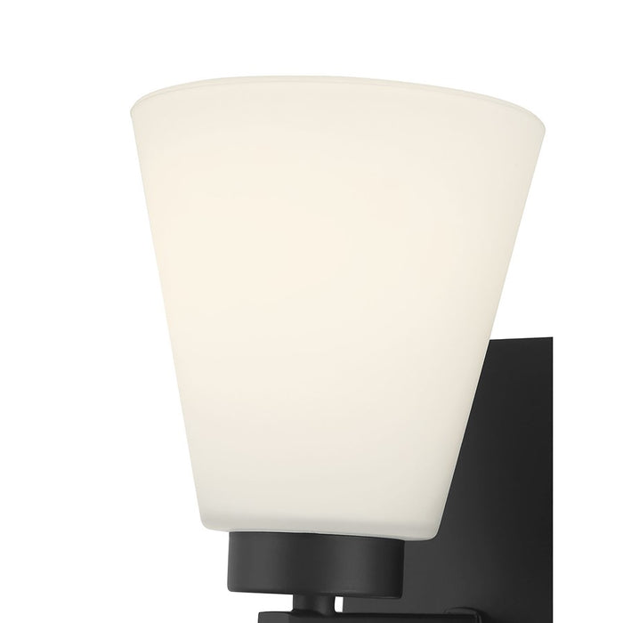 Millennium Strayhan 1Lt Wall Sconce, Black/White Frosted
