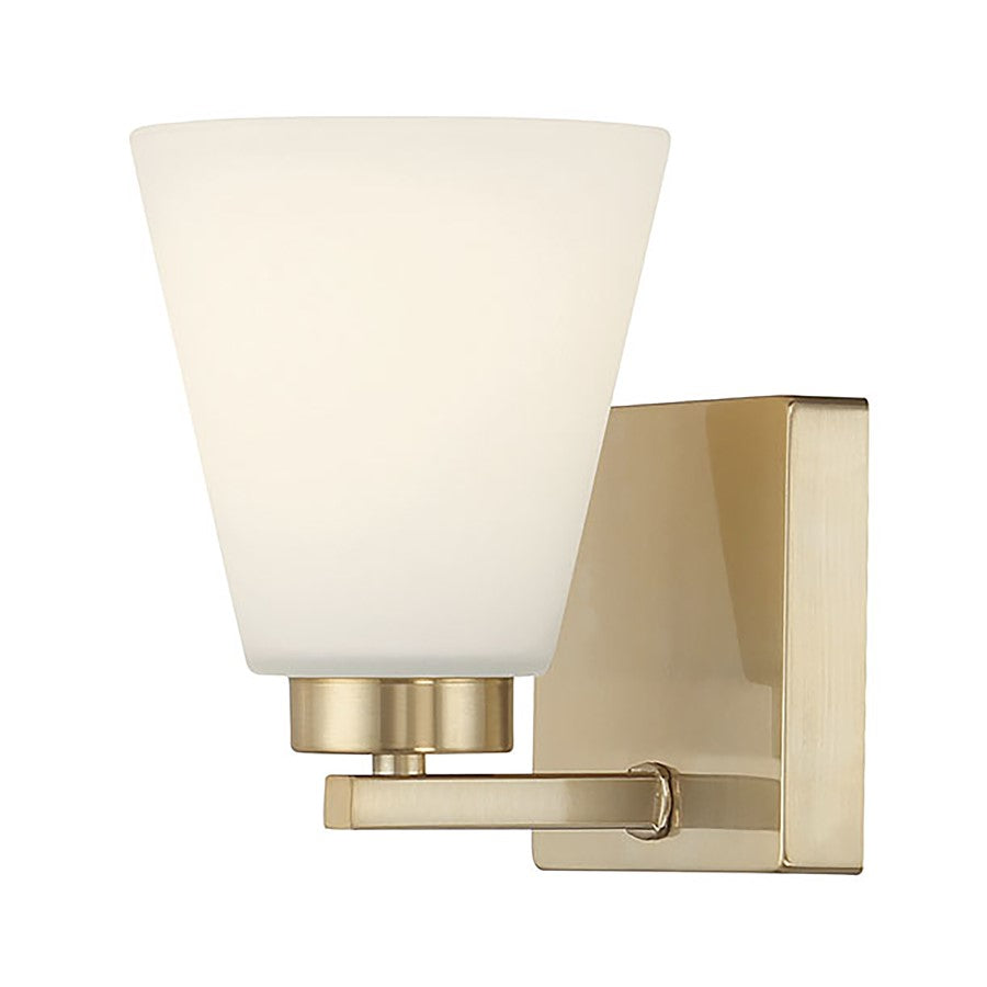 Millennium Strayhan 1Lt Wall Sconce, Gold/White Frosted - 64001WG-MG