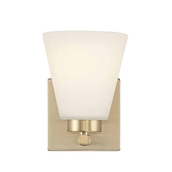 Millennium Strayhan 1Lt Wall Sconce, Gold/White Frosted
