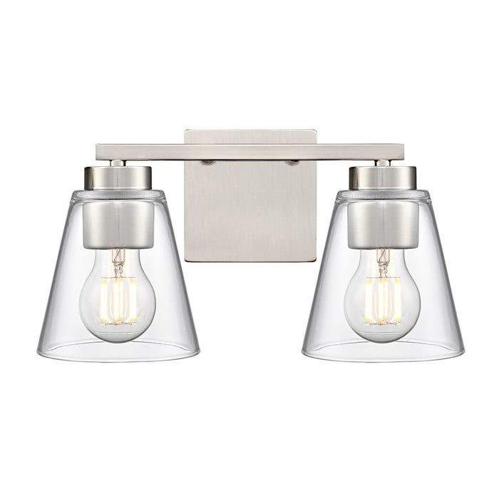 Millennium Lighting Strayhan 13" 2Lt Vanity, Brushed Nickel/Clear
