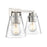 Millennium Lighting Strayhan 13" 2Lt Vanity, Brushed Nickel/Clear