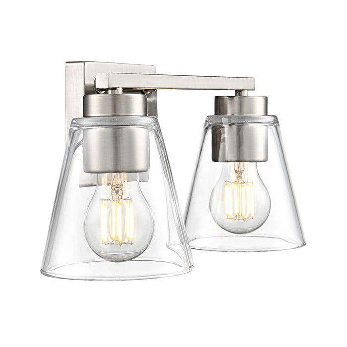 Millennium Lighting Strayhan 13" 2Lt Vanity, Brushed Nickel/Clear