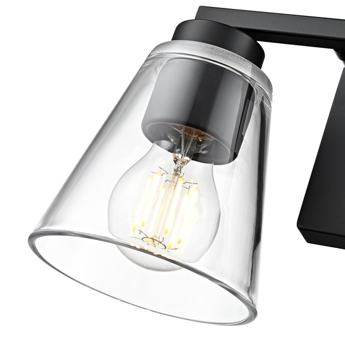 Millennium Lighting Strayhan 13" 2Lt Vanity, Matte Black/Clear