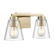 Millennium Lighting Strayhan 13" 2Lt Vanity, Modern Gold/Clear - 64002-MG