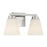 Millennium Strayhan 2Lt Bathroom Vanity Light, Nickel/White Frosted - 64002WG-BN