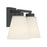 Millennium Strayhan 2Lt Bathroom Vanity Light, Black/White Frosted