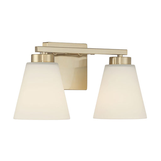 Millennium Strayhan 2Lt Bathroom Vanity Light, Gold/White Frosted - 64002WG-MG
