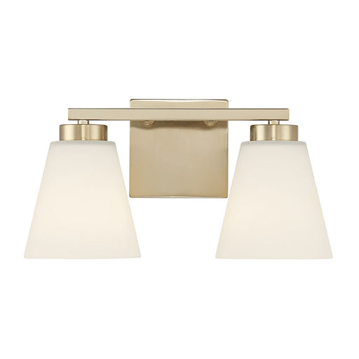 Millennium Strayhan 2Lt Bathroom Vanity Light, Gold/White Frosted