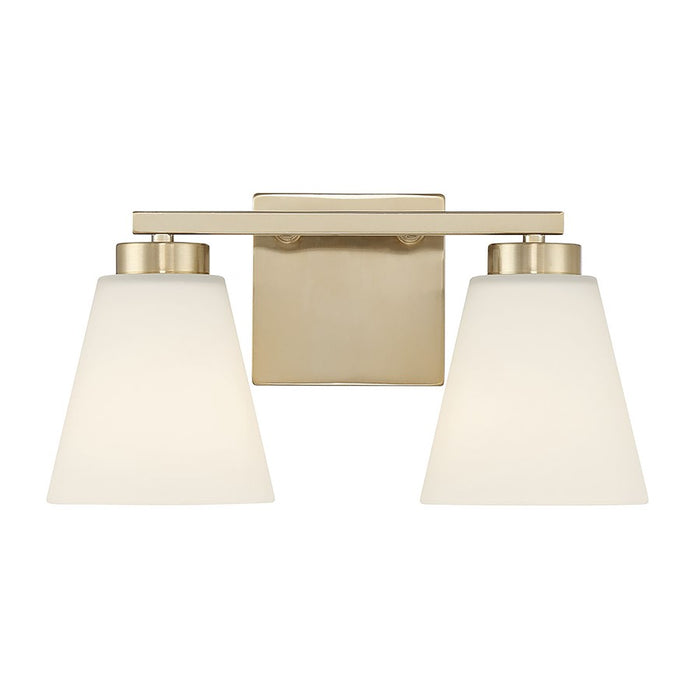 Millennium Strayhan 2Lt Bathroom Vanity Light, Gold/White Frosted