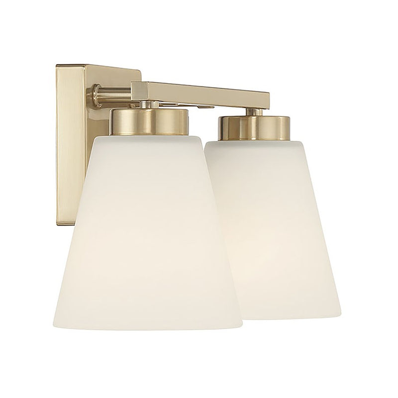 Millennium Strayhan 2Lt Bathroom Vanity Light, Gold/White Frosted