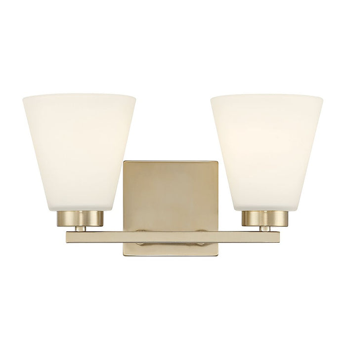 Millennium Strayhan 2Lt Bathroom Vanity Light, Gold/White Frosted