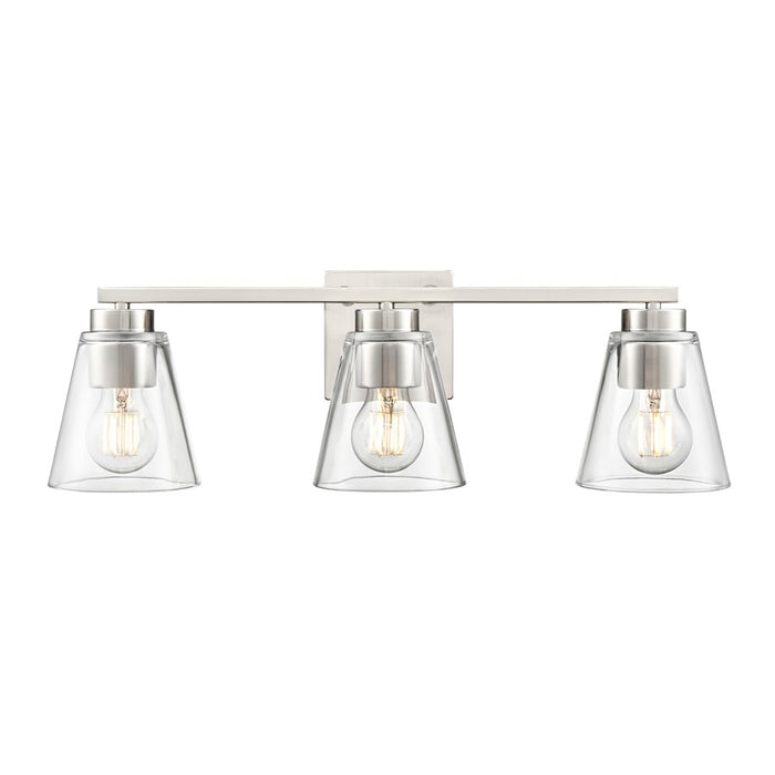 Millennium Lighting Strayhan 22" 3Lt Vanity, Brushed Nickel/Clear