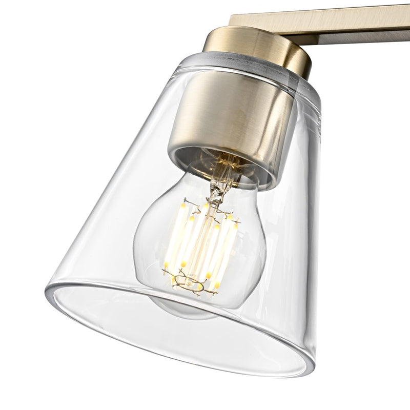 Millennium Lighting Strayhan 22" 3Lt Vanity, Modern Gold/Clear
