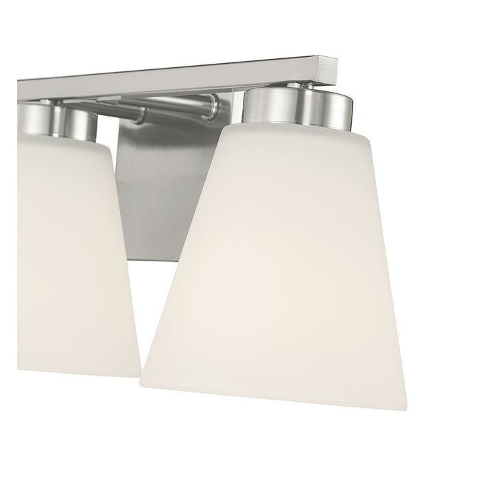 Millennium Strayhan 3Lt Bathroom Vanity Light, Nickel/White Frosted