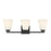 Millennium Strayhan 3Lt Bathroom Vanity Light, Black/White Frosted