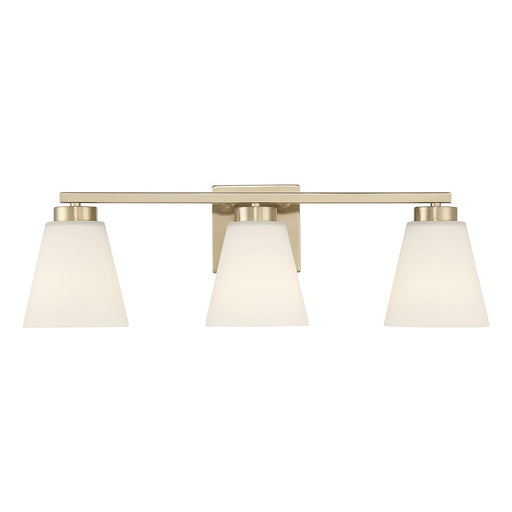 Millennium Strayhan 3Lt Bathroom Vanity Light, Gold/White Frosted