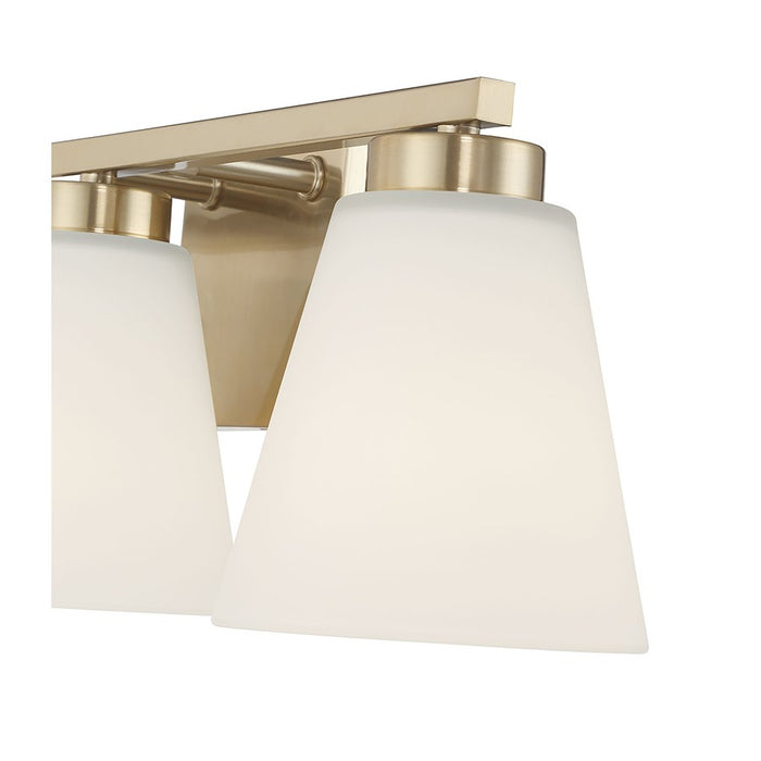 Millennium Strayhan 3Lt Bathroom Vanity Light, Gold/White Frosted