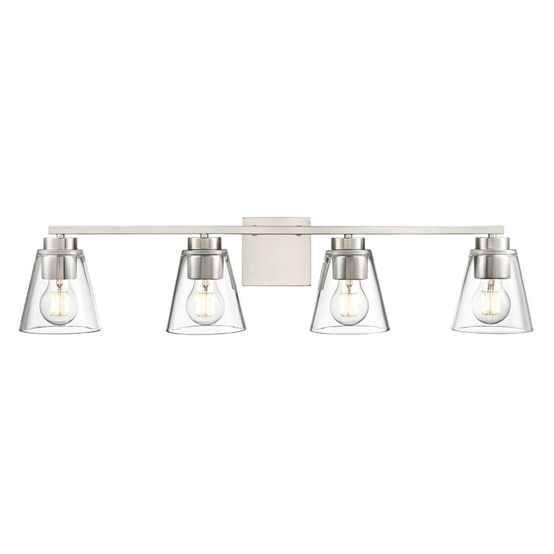 Millennium Lighting Strayhan 31" 4Lt Vanity, Brushed Nickel/Clear