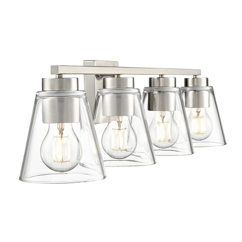 Millennium Lighting Strayhan 31" 4Lt Vanity, Brushed Nickel/Clear