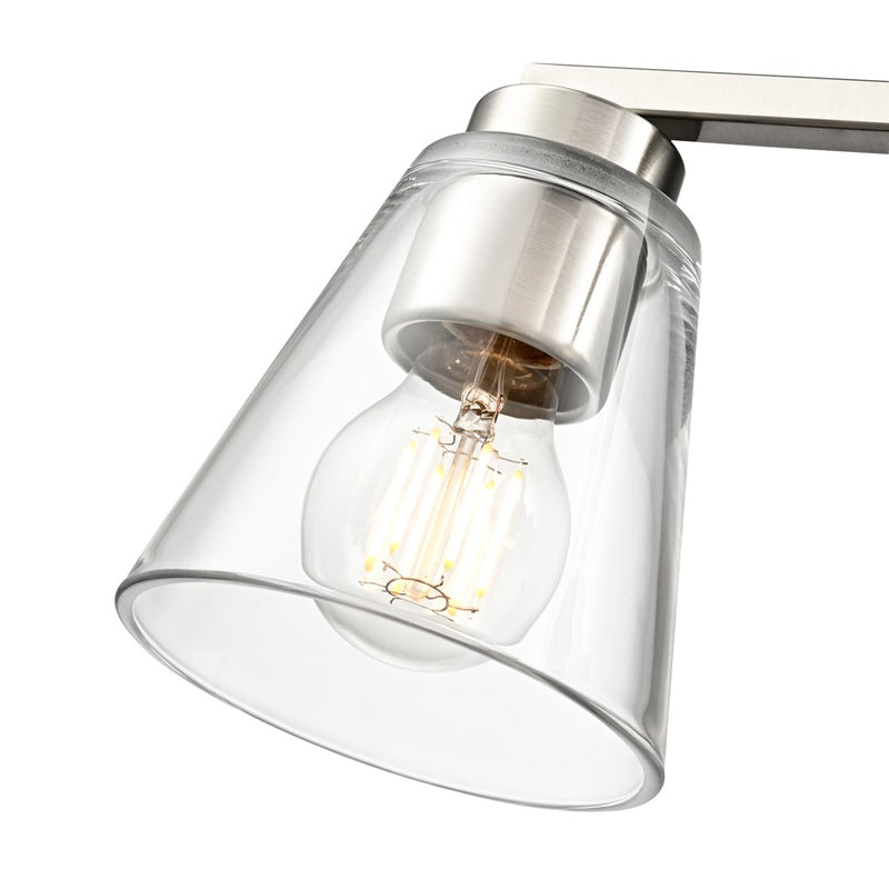 Millennium Lighting Strayhan 31" 4Lt Vanity, Brushed Nickel/Clear