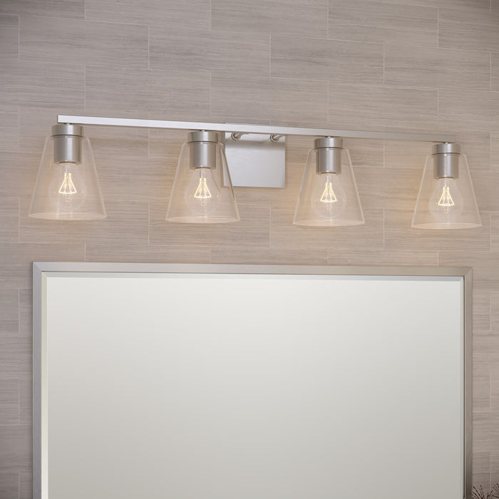 Millennium Lighting Strayhan 31" 4Lt Vanity, Brushed Nickel/Clear