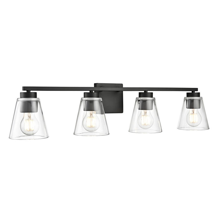 Millennium Lighting Strayhan 31" 4Lt Vanity, Matte Black/Clear - 64004-MB