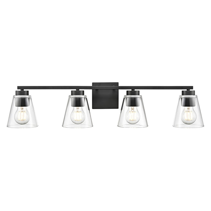 Millennium Lighting Strayhan 31" 4Lt Vanity, Matte Black/Clear