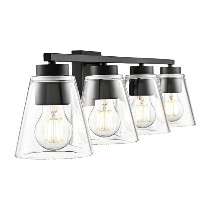 Millennium Lighting Strayhan 31" 4Lt Vanity, Matte Black/Clear