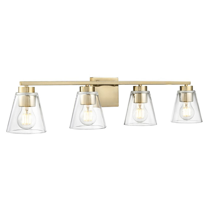 Millennium Lighting Strayhan 31" 4Lt Vanity, Modern Gold/Clear - 64004-MG