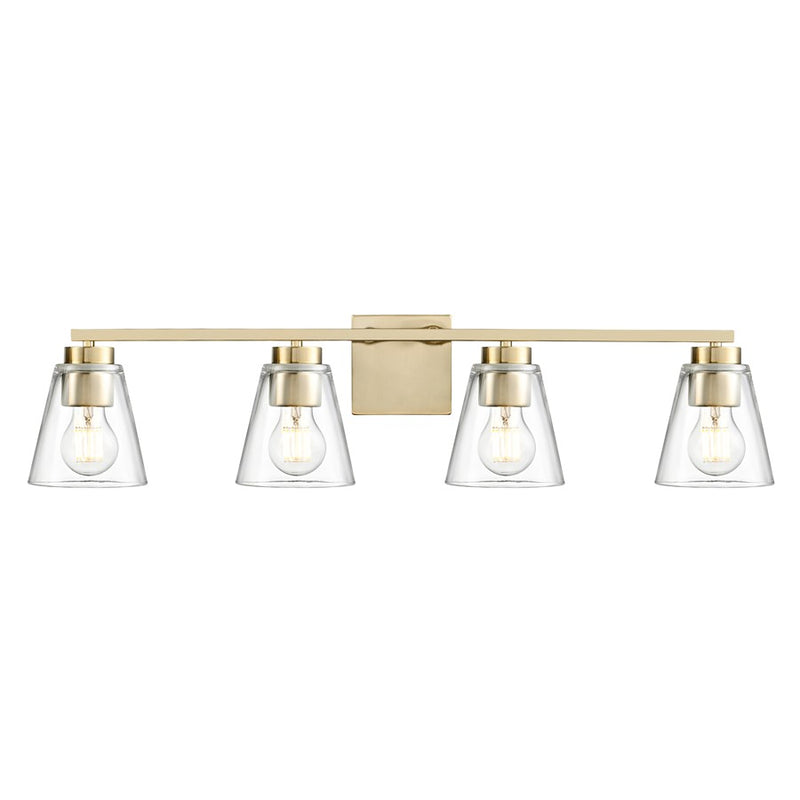 Millennium Lighting Strayhan 31" 4Lt Vanity, Modern Gold/Clear