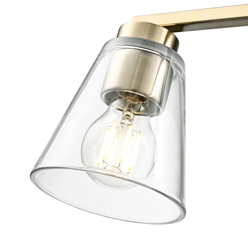 Millennium Lighting Strayhan 31" 4Lt Vanity, Modern Gold/Clear