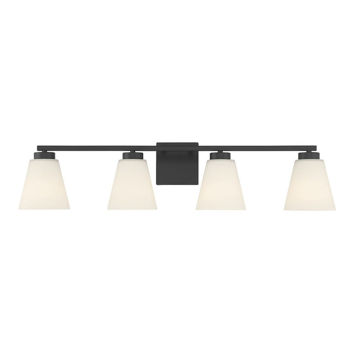 Millennium Strayhan 4Lt Bathroom Vanity Light, Black/White Frosted