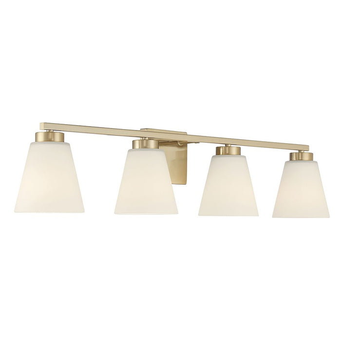 Millennium Strayhan 4Lt Bathroom Vanity Light, Gold/White Frosted - 64004WG-MG