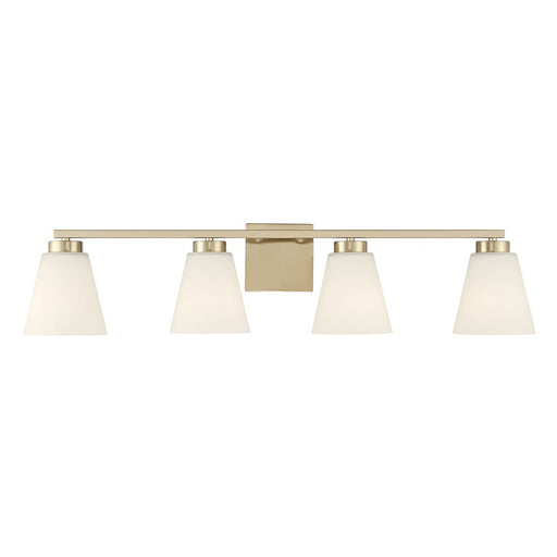 Millennium Strayhan 4Lt Bathroom Vanity Light, Gold/White Frosted