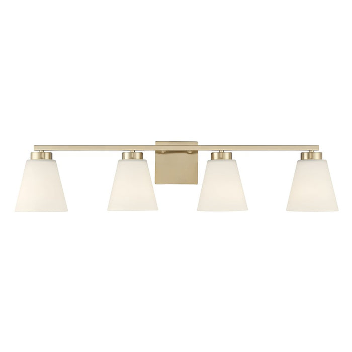Millennium Strayhan 4Lt Bathroom Vanity Light, Gold/White Frosted