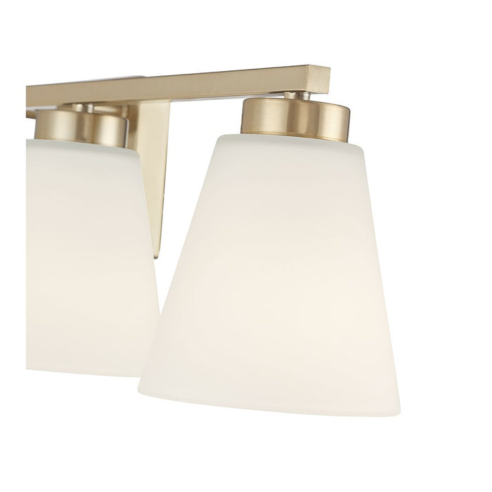 Millennium Strayhan 4Lt Bathroom Vanity Light, Gold/White Frosted