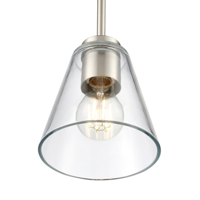 Millennium Lighting Strayhan 5.75" 1Lt Mini Pendant, Nickel/Clear