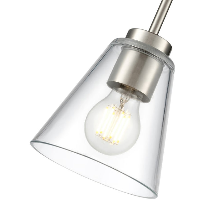 Millennium Lighting Strayhan 5.75" 1Lt Mini Pendant, Nickel/Clear
