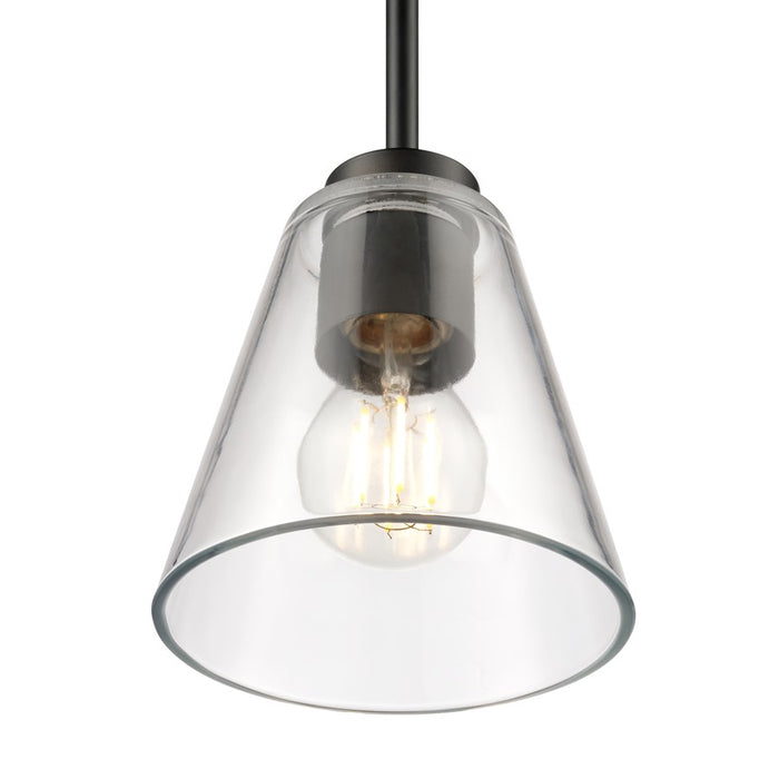 Millennium Lighting Strayhan 5.75" 1Lt Mini Pendant, Black/Clear