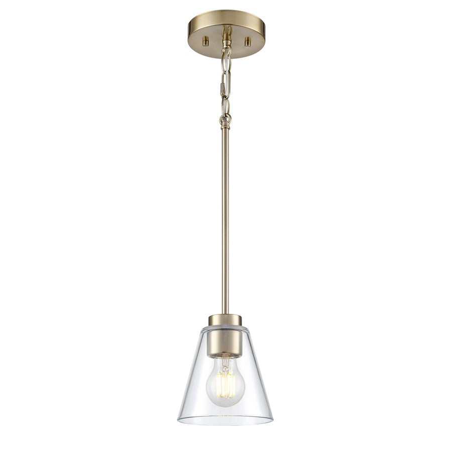 Millennium Lighting Strayhan 5.75" 1Lt Mini Pendant, Gold/Clear - 64101-MG