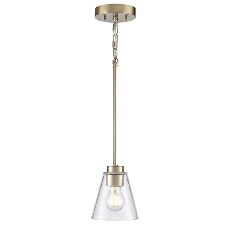 Millennium Lighting Strayhan 5.75" 1Lt Mini Pendant, Gold/Clear